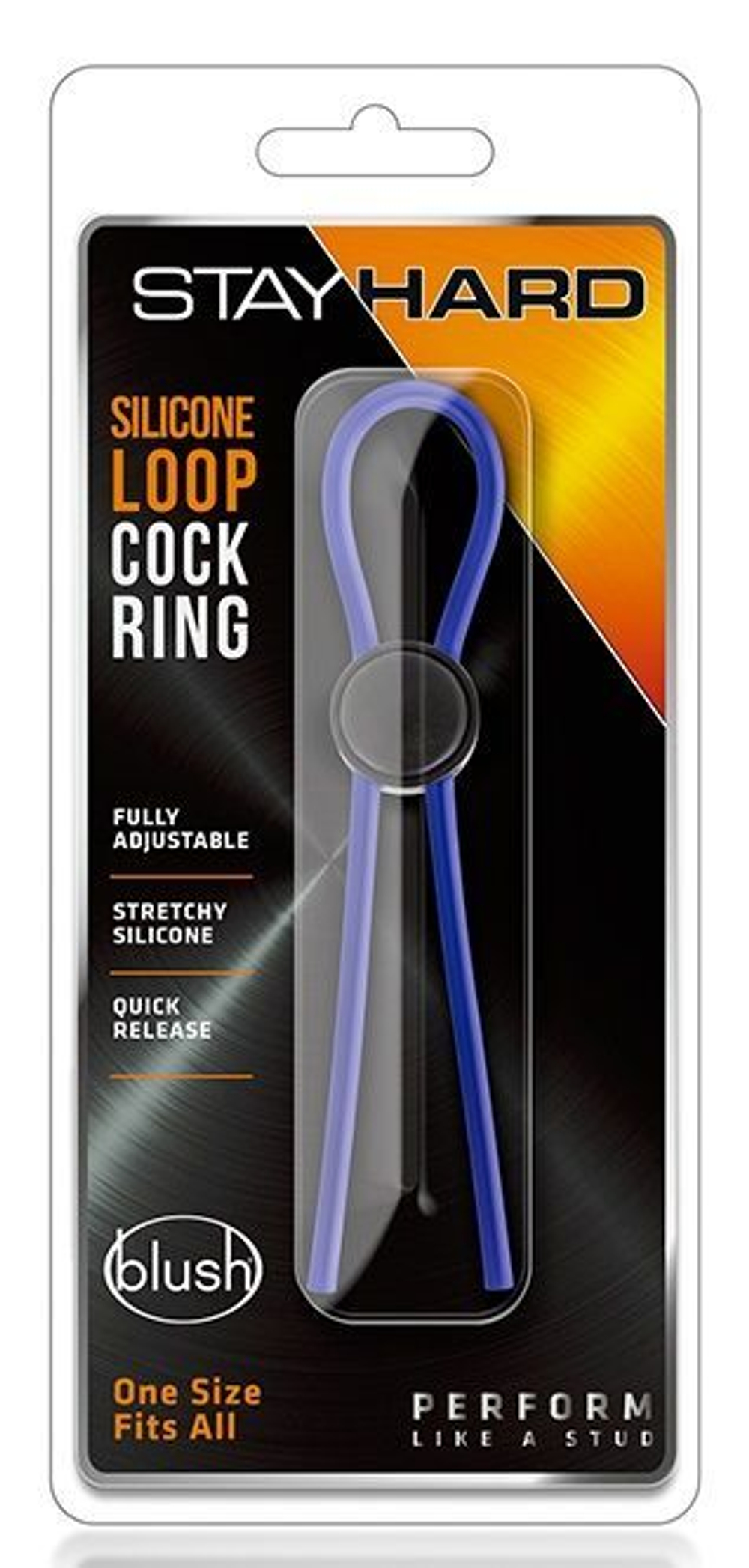 Синее эрекционное лассо Silicone Loop Cock Ring (Цвет: синий)