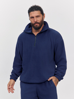 Свитшот "half zip" флисовый (темно-синий)