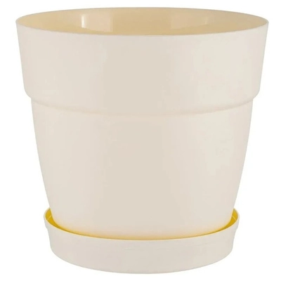 Горшок для цветов InGreen Villa de Fiori с фиксируемым поддоном 2л, D170мм, белоснежный жа