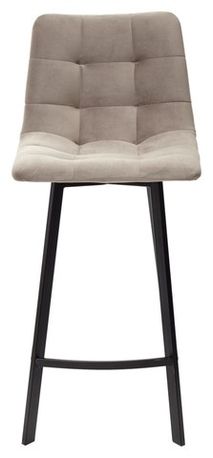 Полубарный стул CHILLI-QB SQUARE латте #25, велюр / черный каркас (H=66cm)