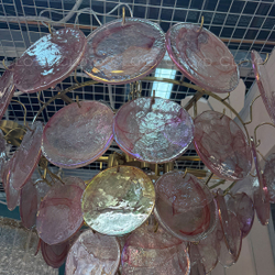 Люстра Cloyd LINZE-B C18 / Ø80 см - латунь - розов.стекло (арт.11677)