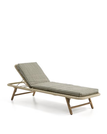 Подушка для шезлонга Dirome в зеленую полоску, 100% ПЭТ, 50 x 175 см