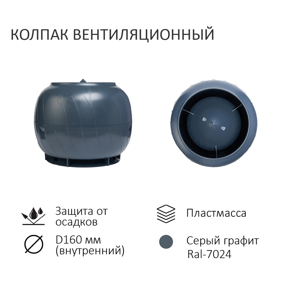 Готовый комплект изолированный серия Static (колпак): PROF-21, Ø 110/160 мм, Gervent