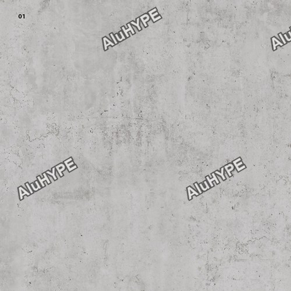 Алюминий рулонной окраски для фасада 1,5х1500х4000 покрытие PlastCover цвет 44 Бетон Манхэттен AluHype