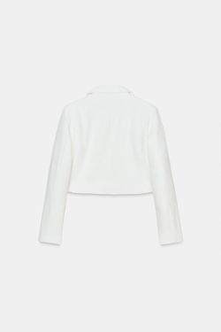 ZARA УКОРОЧЕННЫЙ БЛЕЙЗЕР С КАРМАНАМИ, ЭКРЮ