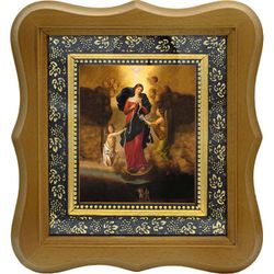 Развязывающая узлы. Икона Божией матери на холсте.