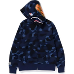 A Bathing Ape Color Camo Shark Wide Fit Full Zip Double Худи синий