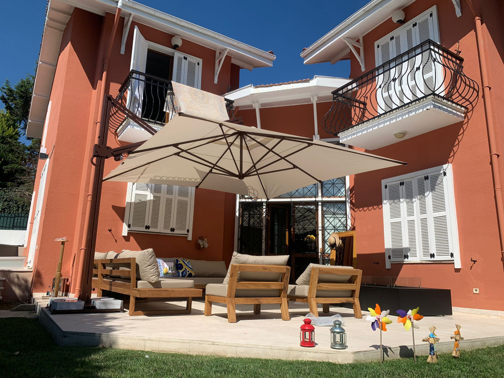 Зонт профессиональный 3х3 м Theumbrela Semsiye Evi Banana Plus, коричневый, бежевый