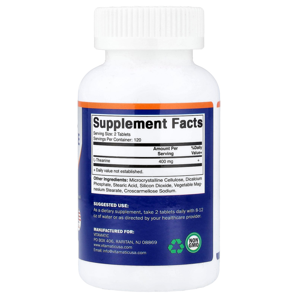 Vitamatic, L-теанин, 240 таблеток (200 мг в 1 таблетке)