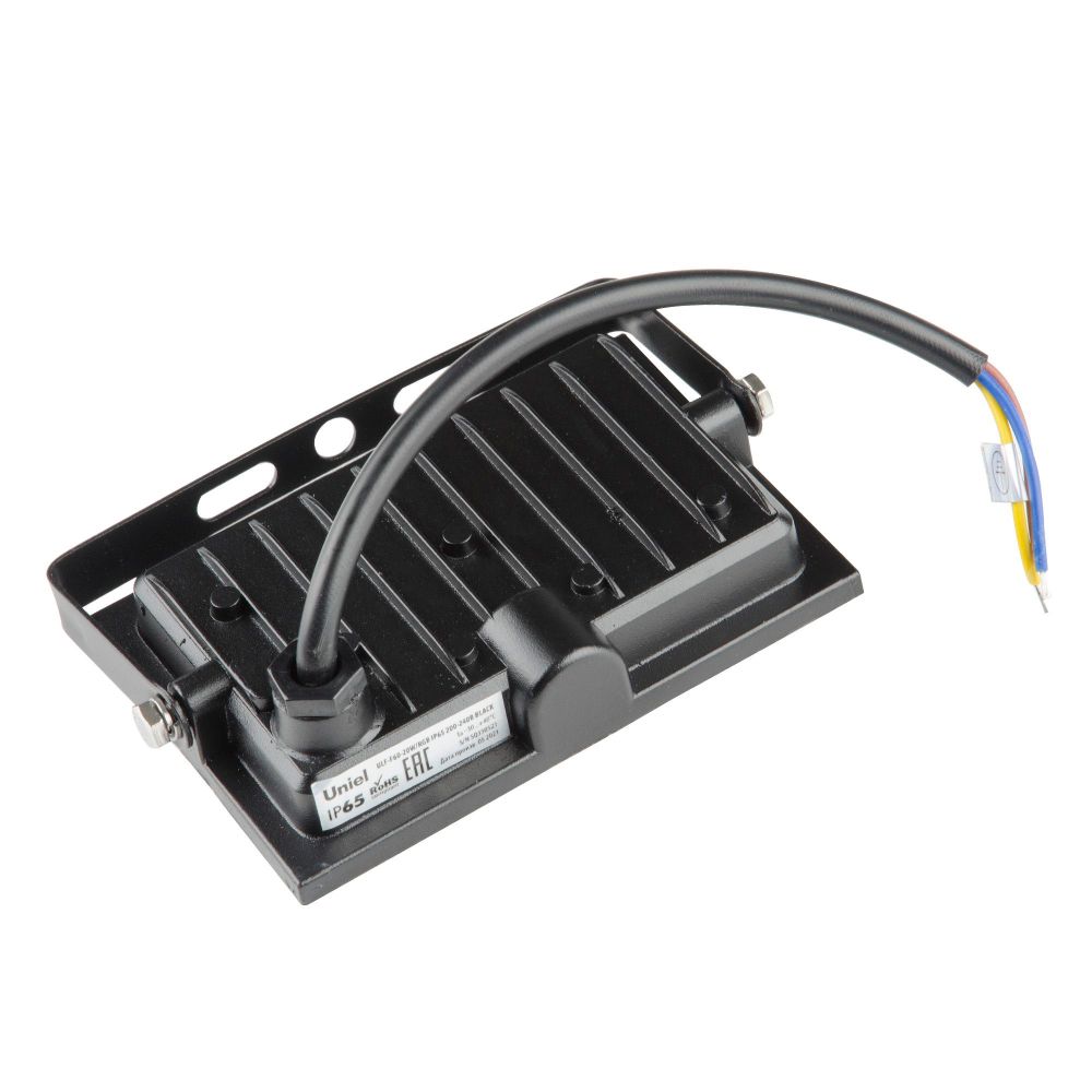 ULF-F60-20W-RGB IP65 200-240В BLACK Прожектор светодиодный. Мультиколор. Пульт ДУ в-к. Корпус черный. TM Uniel