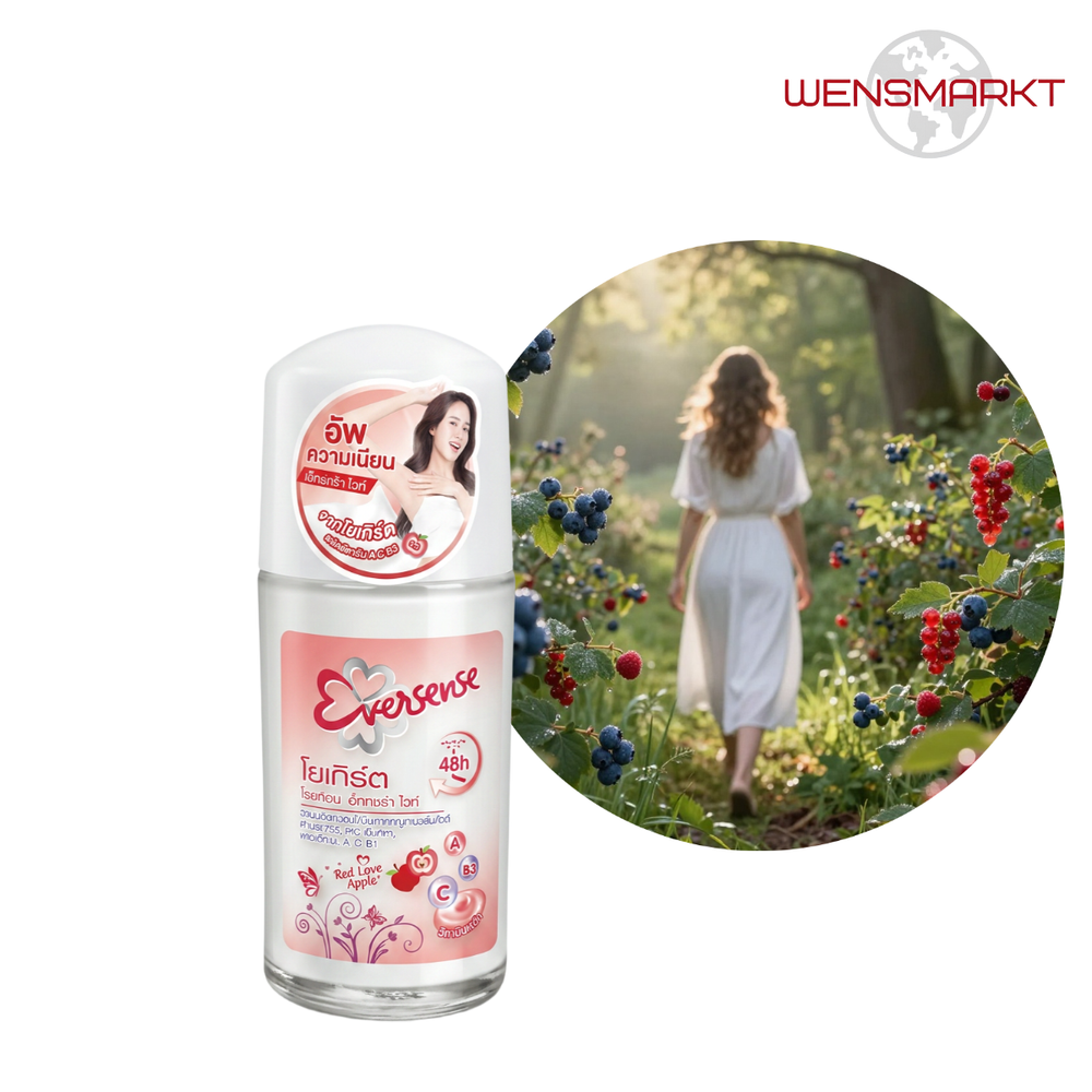 EVERSENSE Женский роликовый дезодорант-антиперспирант Extra White с ягодными экстрактами, 45 мл