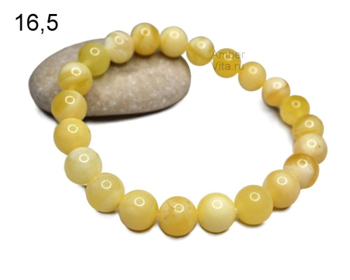 Янтарный браслет шарик