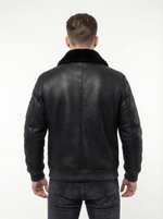 KHIMEONE Мужская дубленка-пилот из натуральной овчины (Premium Quality)