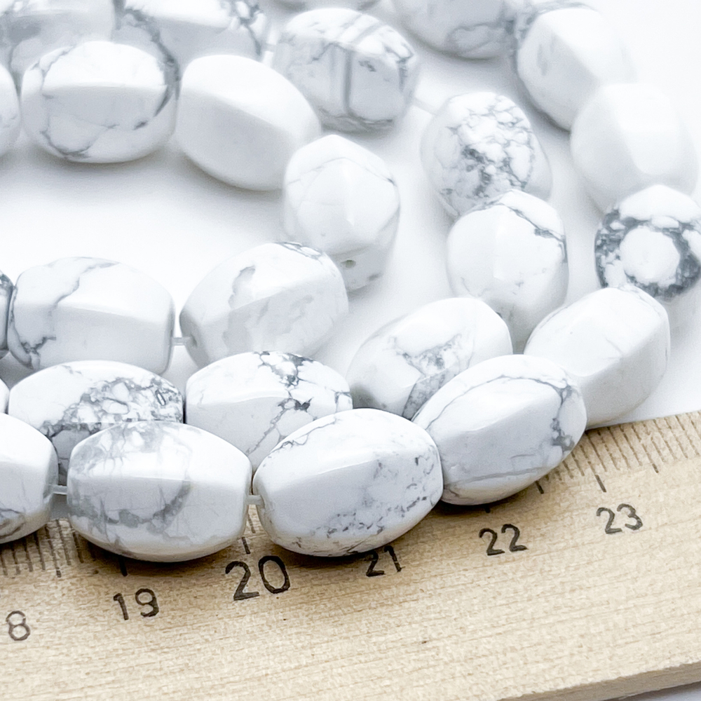 Магнезит бусины, размер около 14*11 мм, цена за набор 6 шт