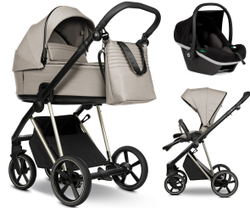 Детская коляска Roan Sol Vintage Luxury 2.0 3 в 1 с автокреслом Tutis Elo Black VIN 06/HZ Hazel/Champagne/руч.Black