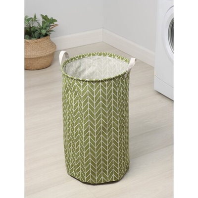 Корзина для белья Зигзаг 35х35х60 см (зелёный)