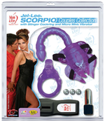 Клиторальный стимулятор-скорпион с эрекционным кольцом и вибропулей (Цвет: фиолетовый)