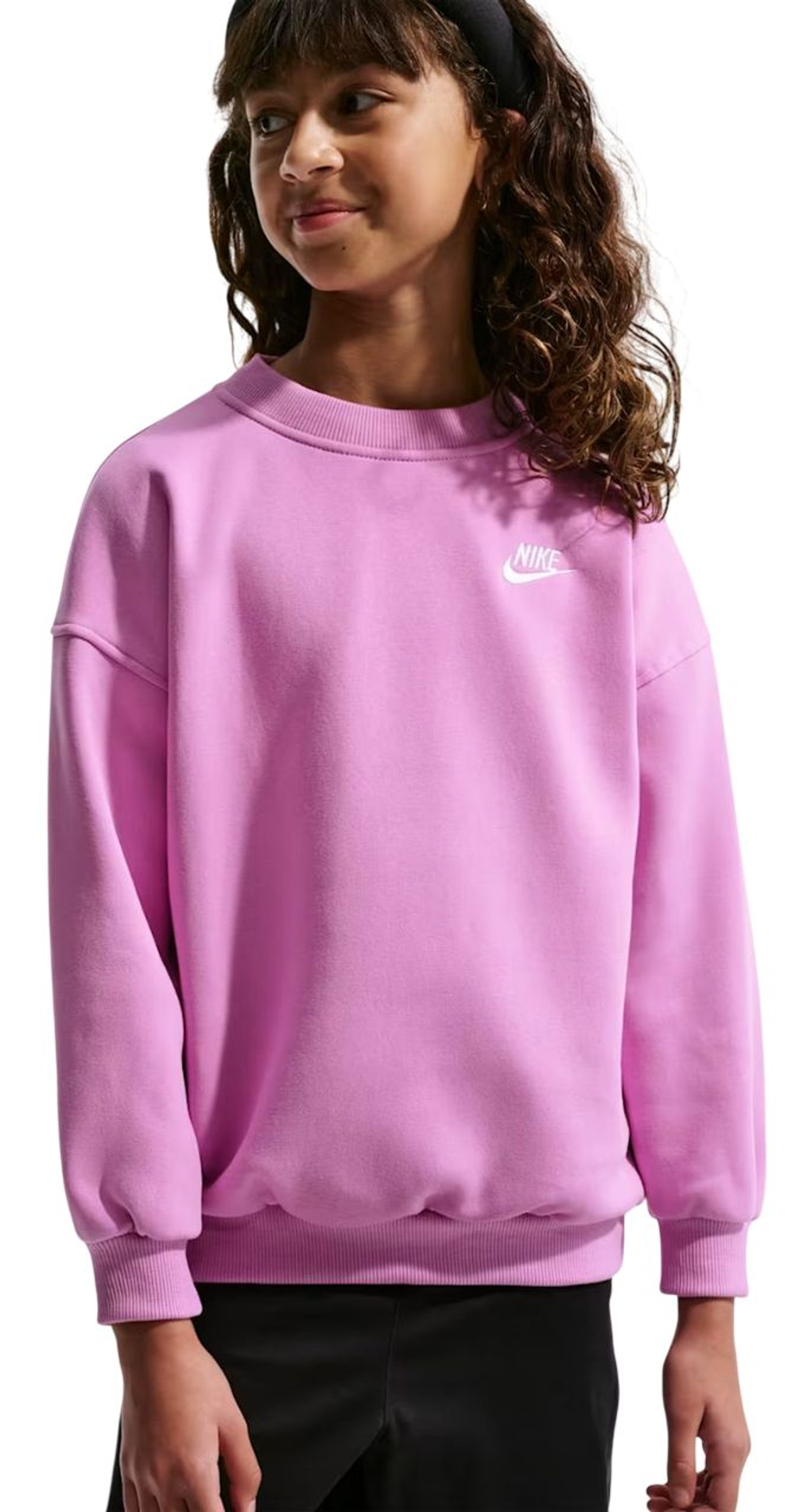 Детская теннисная куртка Nike Kids Sportswear Club Fleece Oversized - light magenta/light magenta/white
