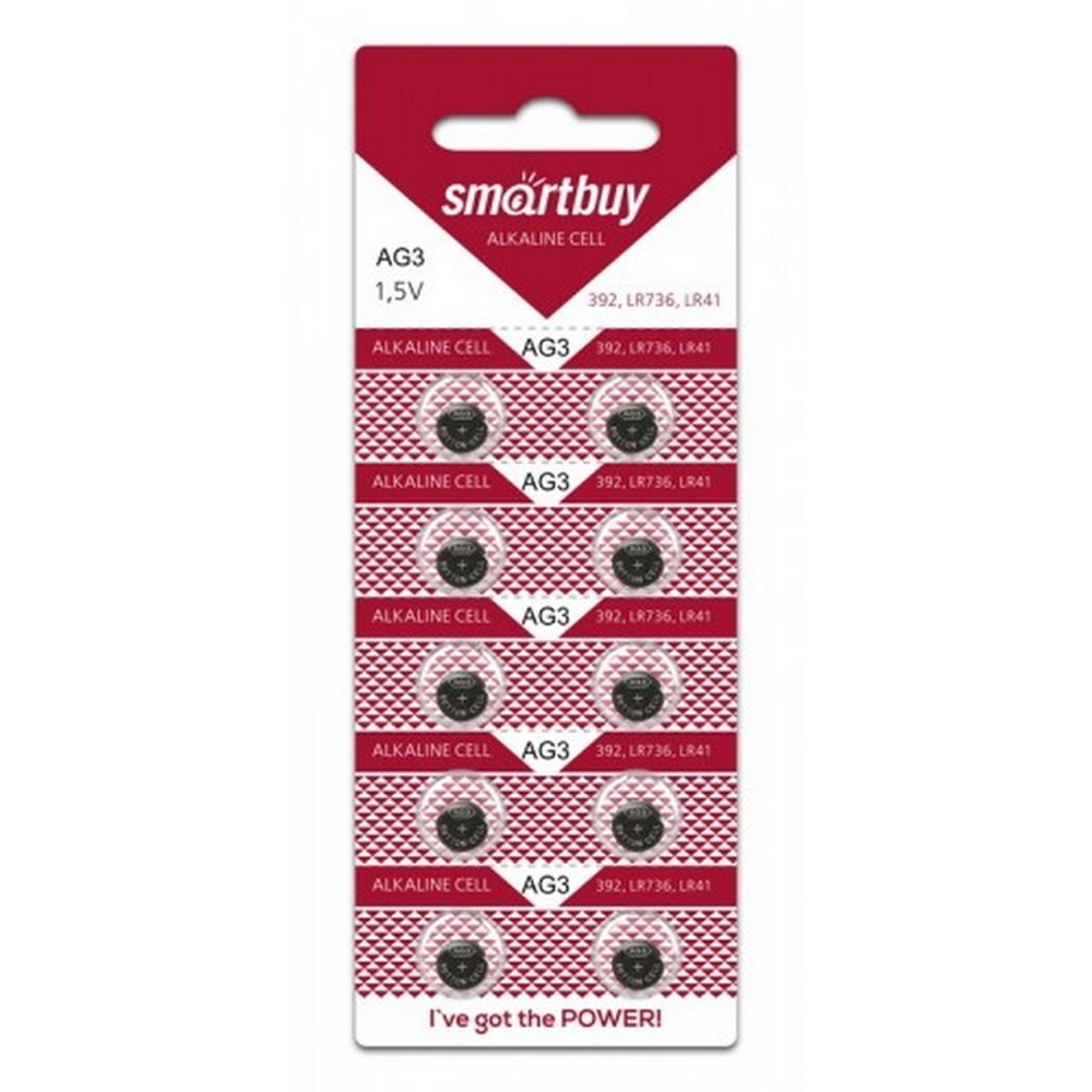 Батарейка Smartbuy AG3,392,LR736.LR41-10B (SBBB-AG3-10B)