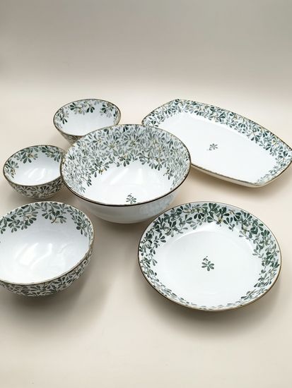 Тарелка 20 см. "Япония" зеленый декор