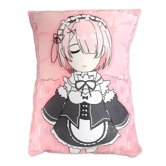 Аниме подушка Рам из Жизнь с нуля в альтернативном мире арт. MK0113, 38х30 см