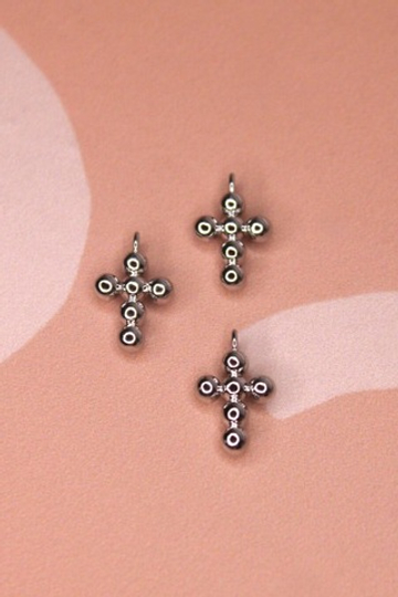 Подвеска крест шарики 9х14 мм