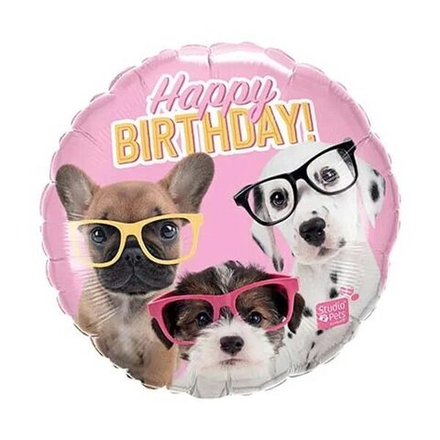 Шар воздушный "Щенки в очках" 45 см