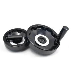 Маховик бакелит 125х14х5мм (Dxdxb) цельнолитой, с откидной ручкой