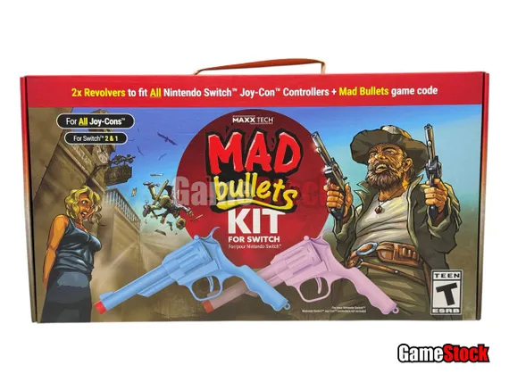 Mad Bullets Kit (Игра + 2 револьвера) (код загрузки) (Nintendo Switch 2, Английская версия, Новый)