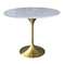 Стол Tulip Marble Brass, Ø80 см, белый мрамор на золотой ножке