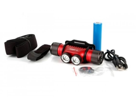 Фонарь подводный налобный Sargan Night Star 900 люмен теплый свет красно-черный