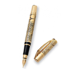 Перьевая ручка Aurora Leonardo da Vinci Limited Editions Gold Plated, перо — F, в подарочной коробке