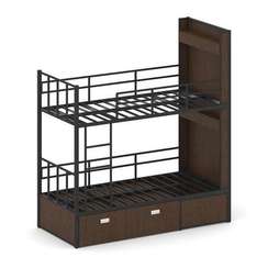 Overnight Кровать 2-х ярусная ON.K2-001 Венге Цаво/Металл Черный 2080*950*2260