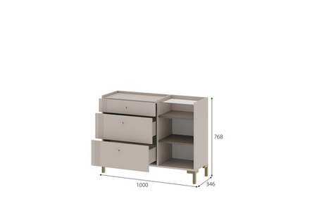 Одетта (МебФонд) Комод с 3 ящиками и створкой