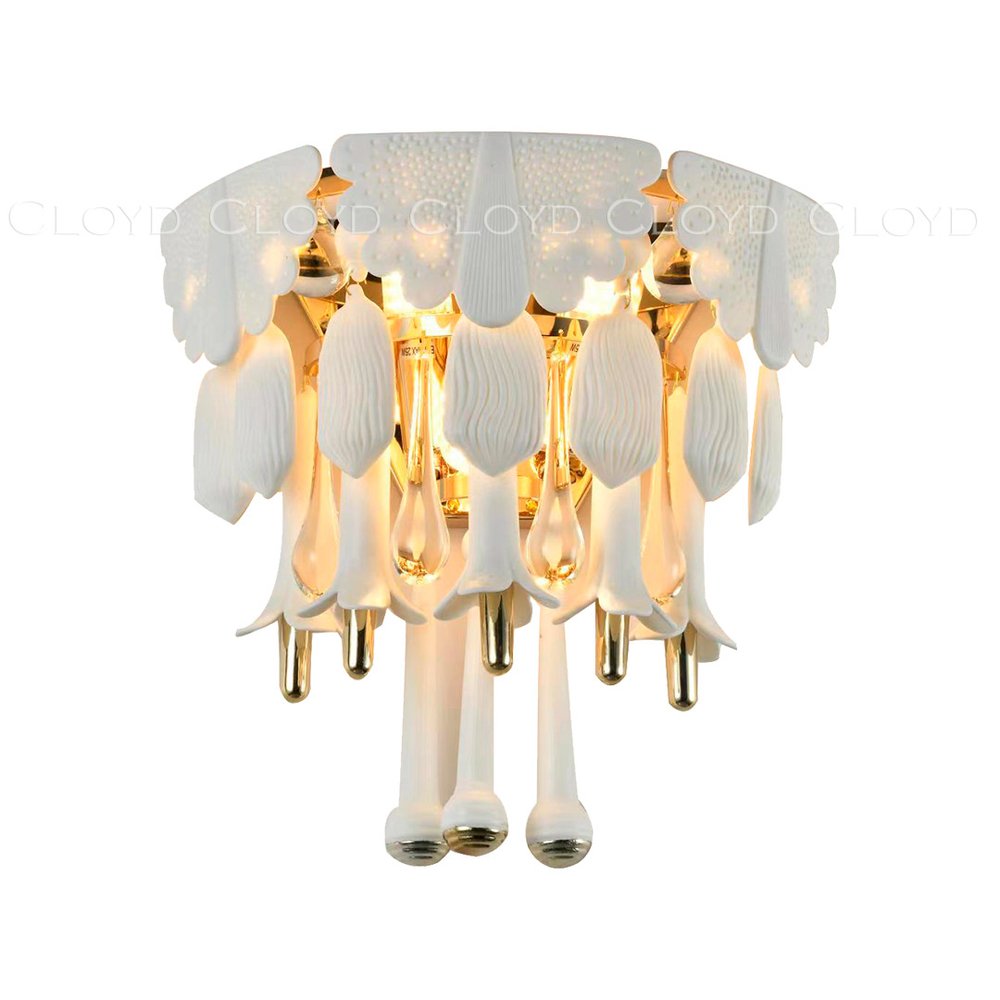 Бра Cloyd PLINSE W3 / выс. 28 см - керамика - золото (арт.20414)