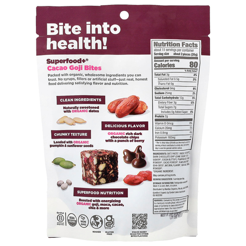 Navitas Organics, Superfood+®, кусочки какао и годжи, 227 г (8 унций)