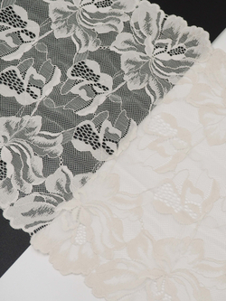 Эластичное кружево темная шампань ширина 29 см ОТРЕЗ 0,4 м