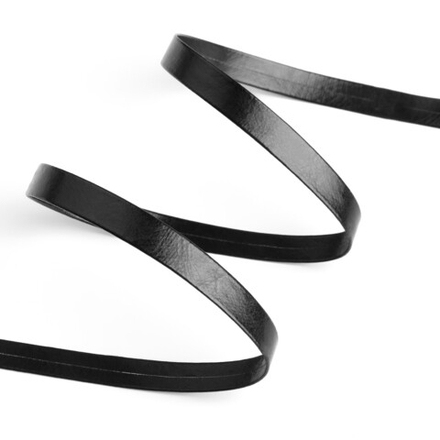 Косая бейка кожзам 8мм, чёрный