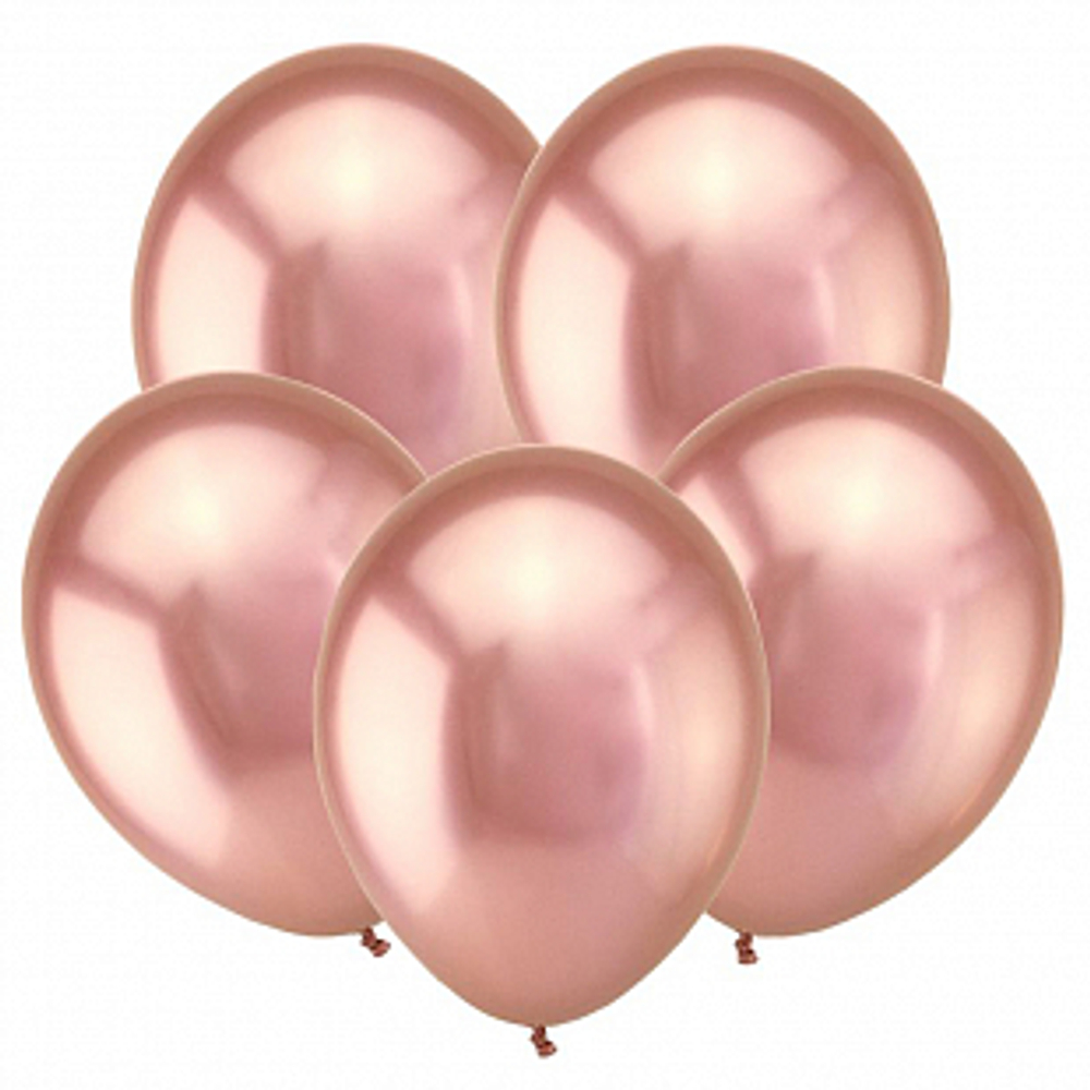 Т Метал 5 Зеркальные шары, Розовое золото / Mirror Rose Gold / 50 шт. / П