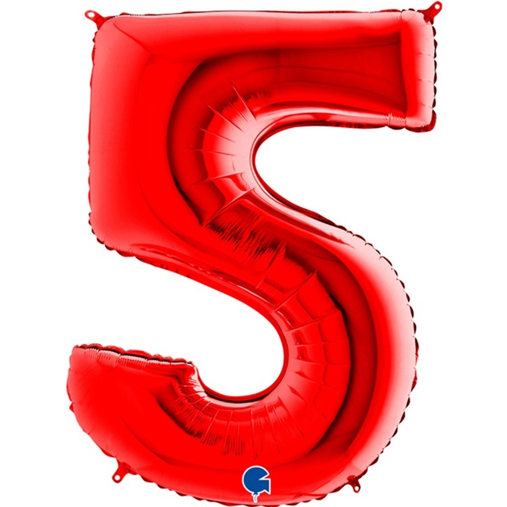 Шар ЦИФРА 5 Red 40" 102 см