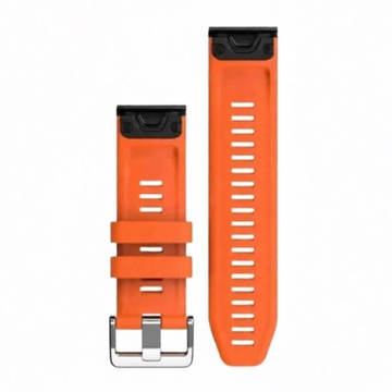 Ремешок силиконовый QuickFit 26 мм. серебристая пряжка (Оранжевый)