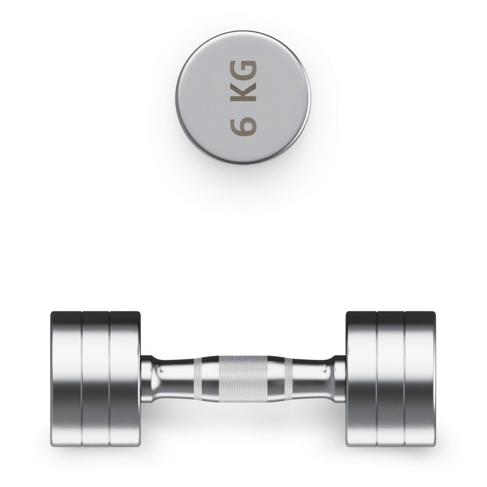 Гантель UNIX Fit PRO круглая хромированная 6 кг, 2 шт.