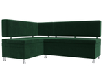 Диван кухонный угловой Стайл левый угол, Зеленый, Велюр, 111657L