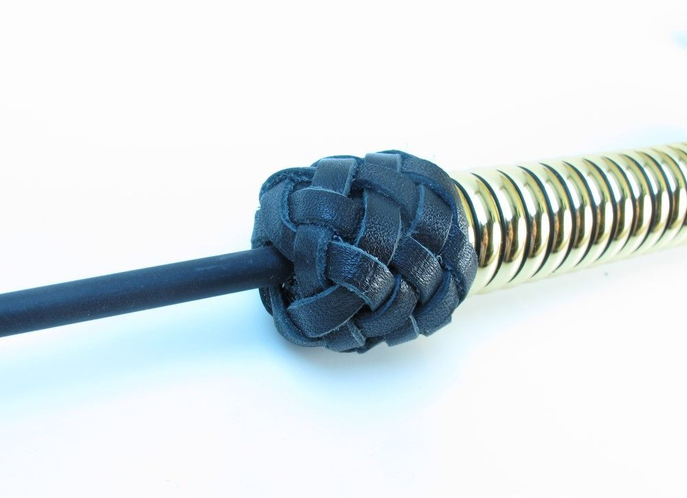 Чёрный королевский стек с золотистой рукоятью - 80 см. (Цвет: черный с золотым)