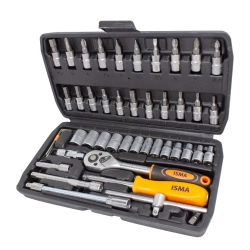 Набор инструментов 46пр.1/4''(6гр.)(4-14мм) ISMA ISMA-2462-5