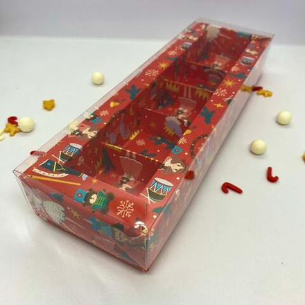 Коробка для 5 конфет "Щелкунчик"  с прозрачной крышкой