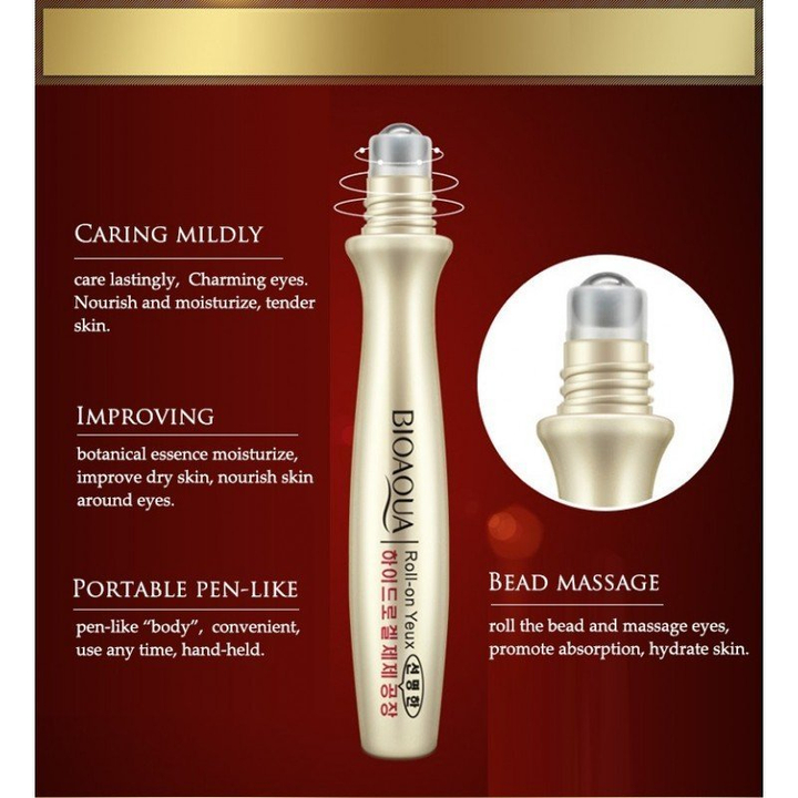 Эссенция вокруг глаз BioAqua Eye essence moist & hydration ролик (Ball Design BrightEyes) 15 мл