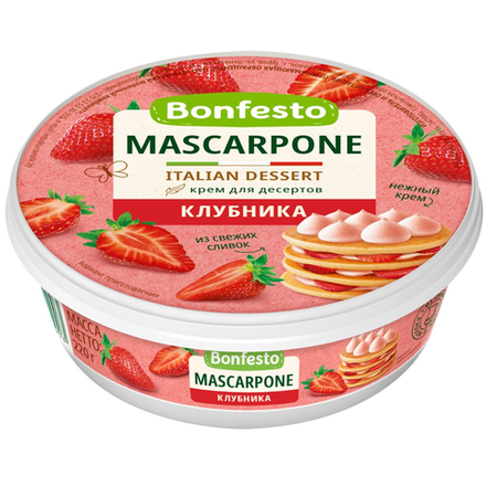 Сыр Маскарпоне Bonfesto Клубника 250 гр