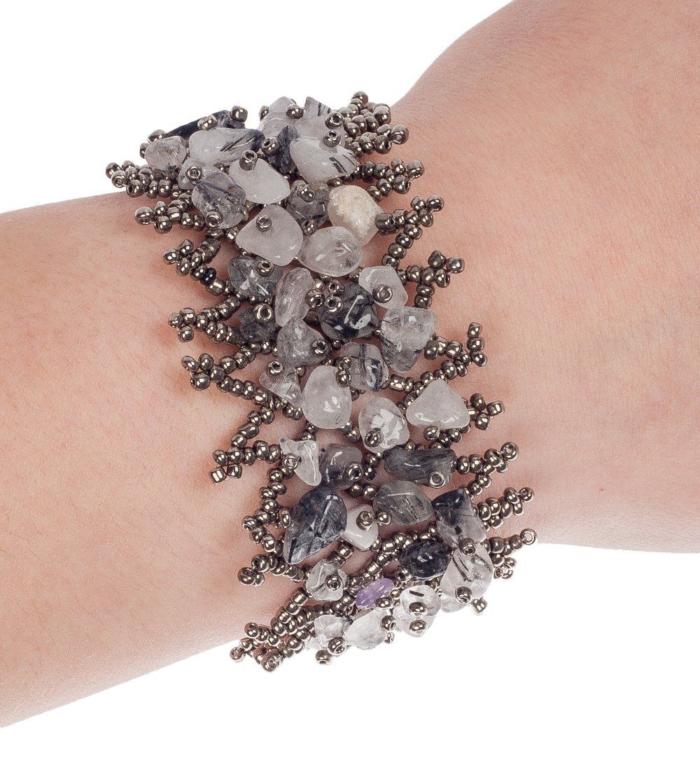 Y-KB012 Браслет из бисера с камнем Обсидиан