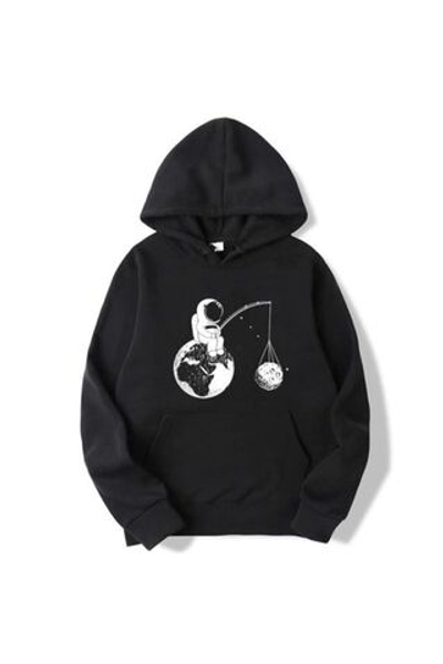 Хлопковая толстовка с космическим принтом и капюшоном Ars